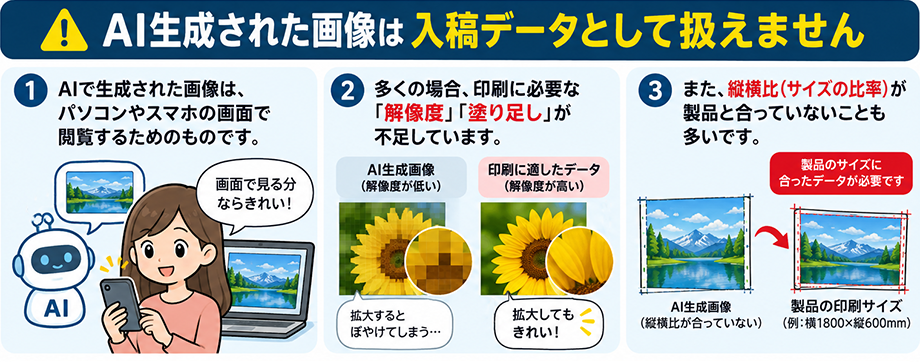 AI生成された画像は入稿データとして扱えません